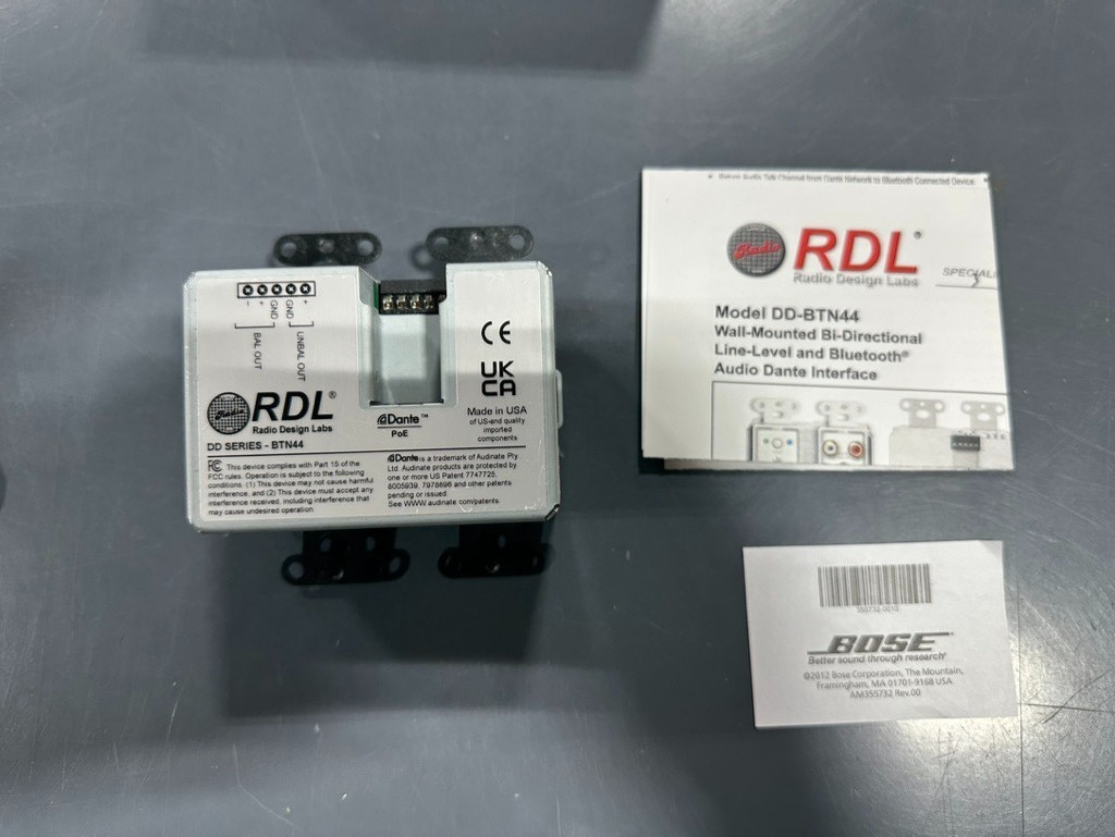 RDL DD-BTN44 Bluetooth-FMT-A Dante Interface 4x4 (White)