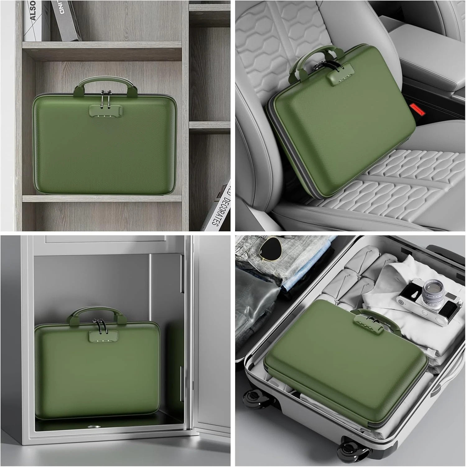 Fireproof File Organizer with Lock, Hard-Shell Case Fireproof Document Box with