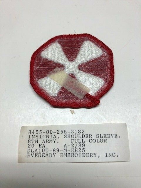 8th Army Merrow Edge U.S. Army Shoulder Patch Insignia