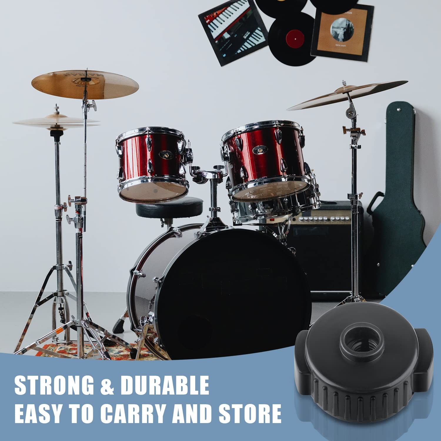 6pcs Quick Release Cymbal Nuts, 8mm Mate Nut Black Plastic