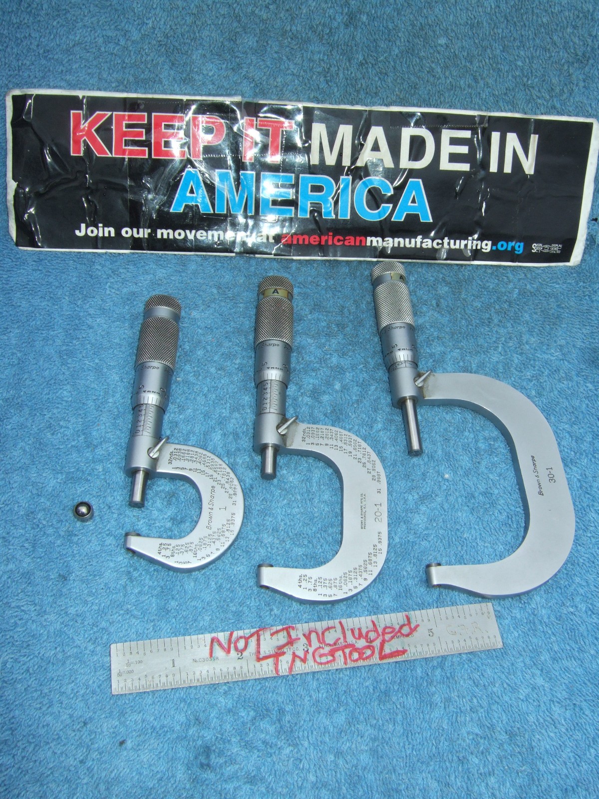 MICROMETER SET 0to3 INCH BROWN&SHARPE 0001 in TOOLMAKER MACHINIST GRIND INSPECT