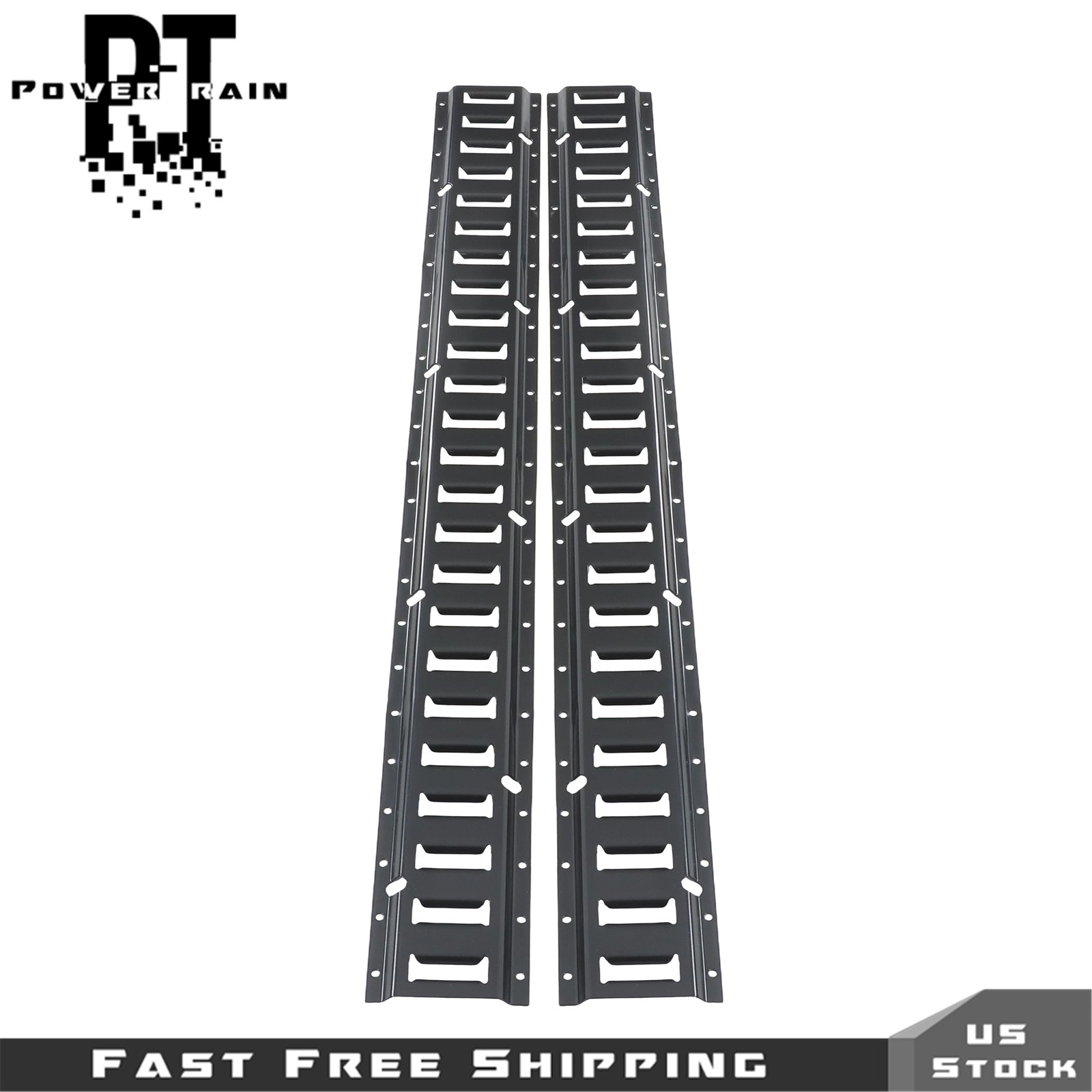 8 Pack 4' E Track Tie Down Rail Black For Garages Vans Powder-Coat