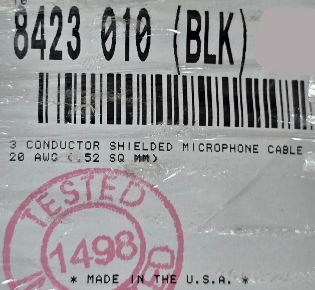 Belden 8423 20/3C ETP Copper Low Impedance Shielded Audio Microphone Cable /10ft
