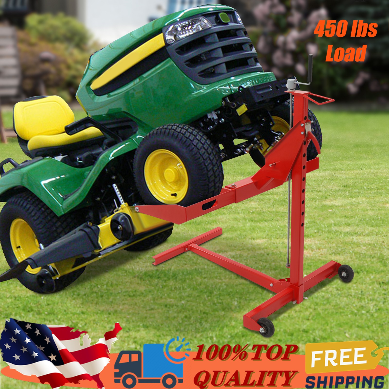 450LBS Lawn Mower Lift Jack Heavy Duty Lawn Tractor Mower Lift Jack Garden Clean