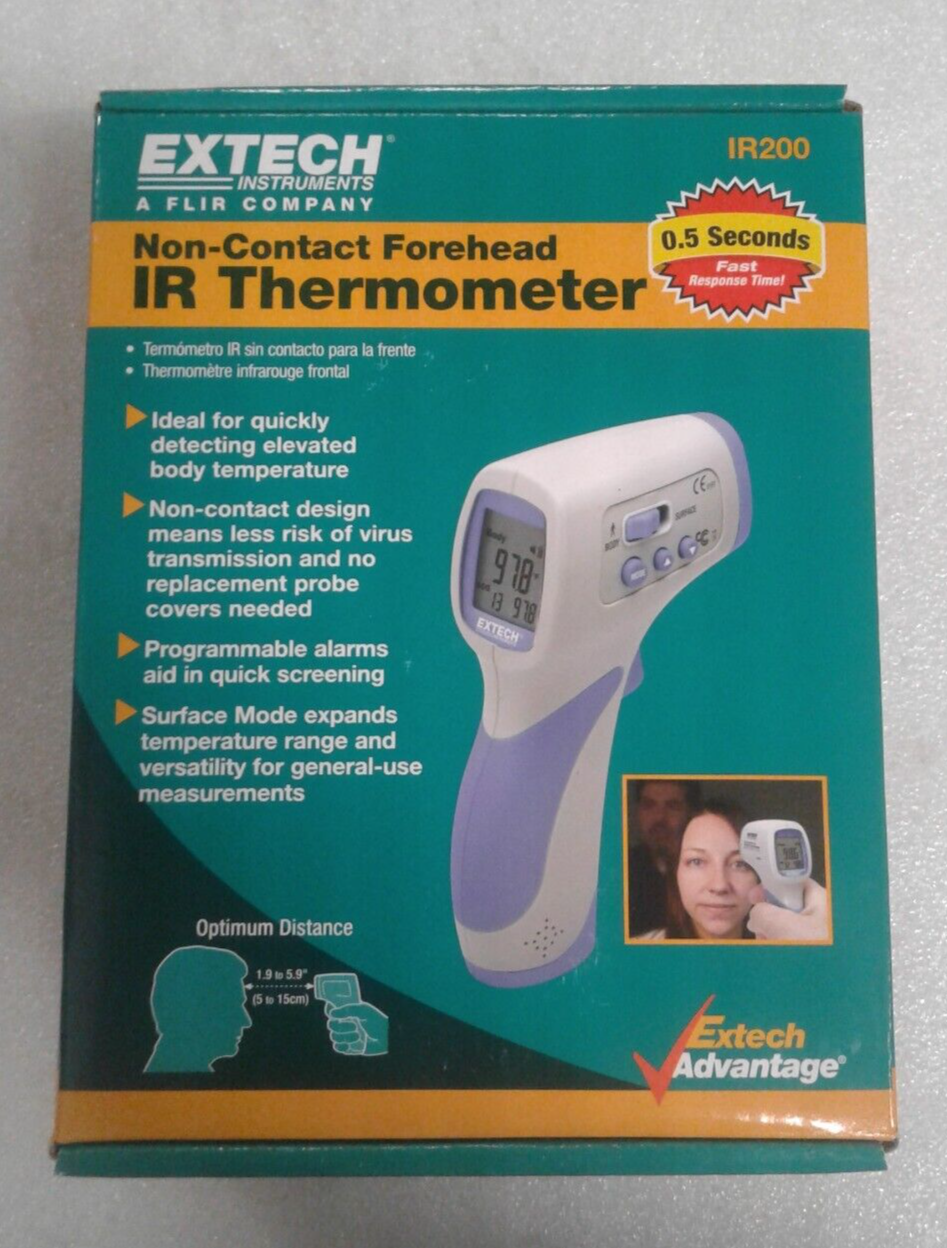 Lot of 9 Extech IR200 Non-Contact Forehead Infrared Thermometer - New - NIB