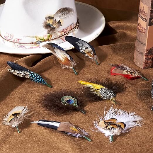 MIX BROWN Hat Feathers Assorted Natural Feather Packs Accessories for Fedora