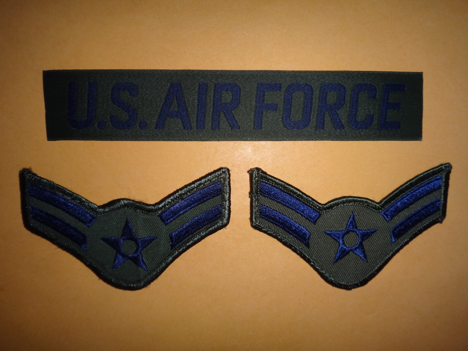 US AIR FORCE Pocket Tape + Pair of USAF CORPORAL Rank Chevrons