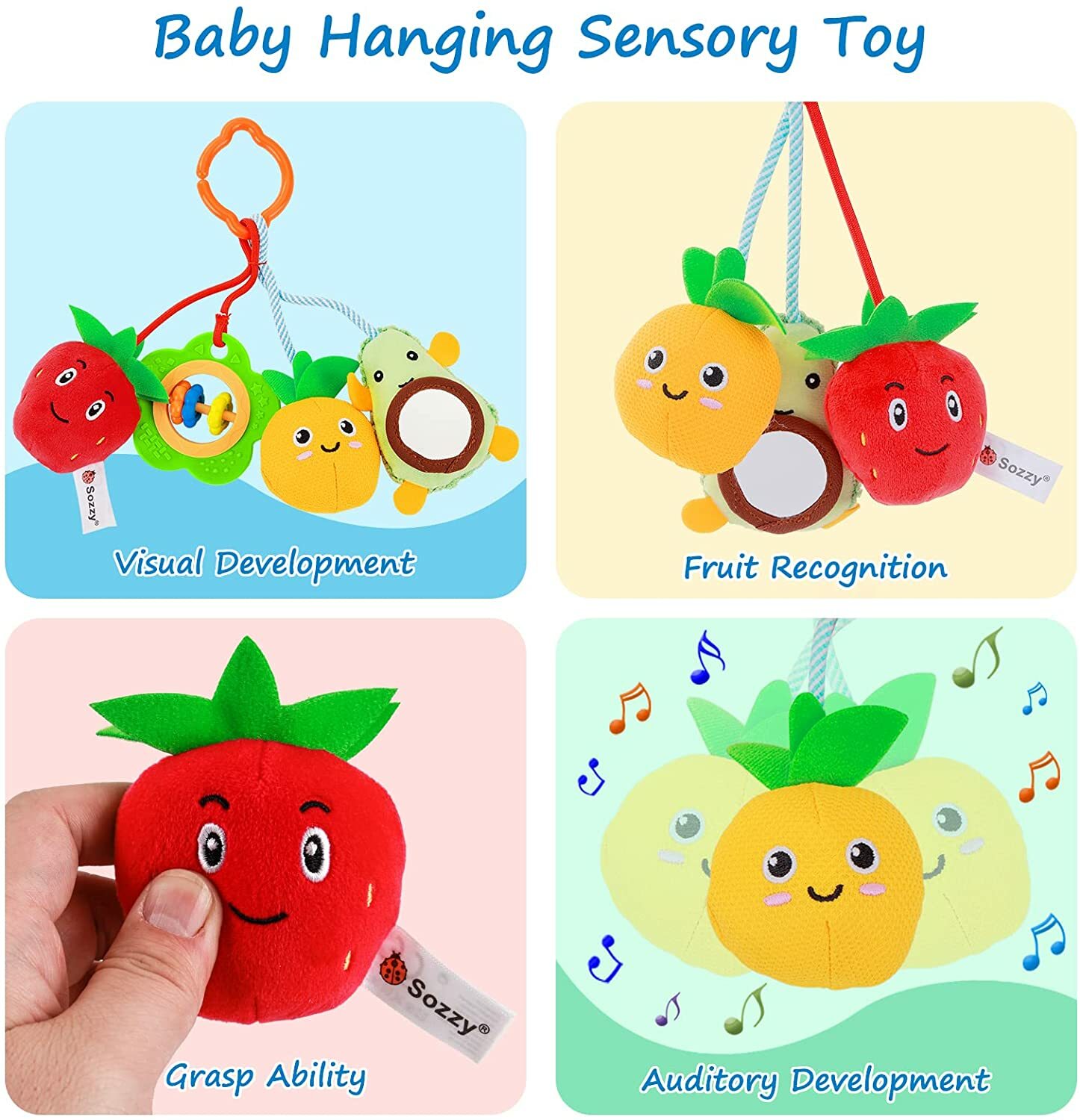 Baby Stroller Crib Soft Toys Cot Pram Hanging Rattle for Toddlers Girls Boys US