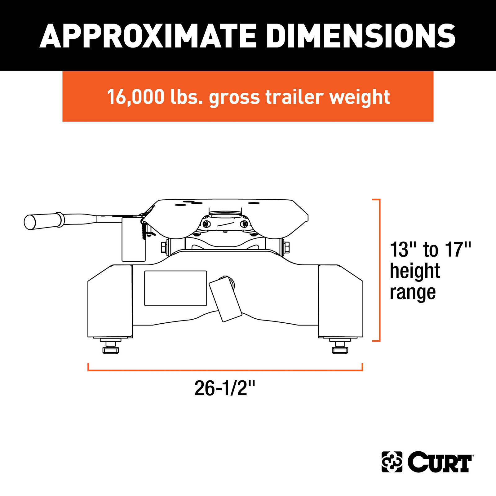A16 5th Wheel Hitch, Select Silverado, Sierra 2500, 3500 HD, 8' Bed Puck System