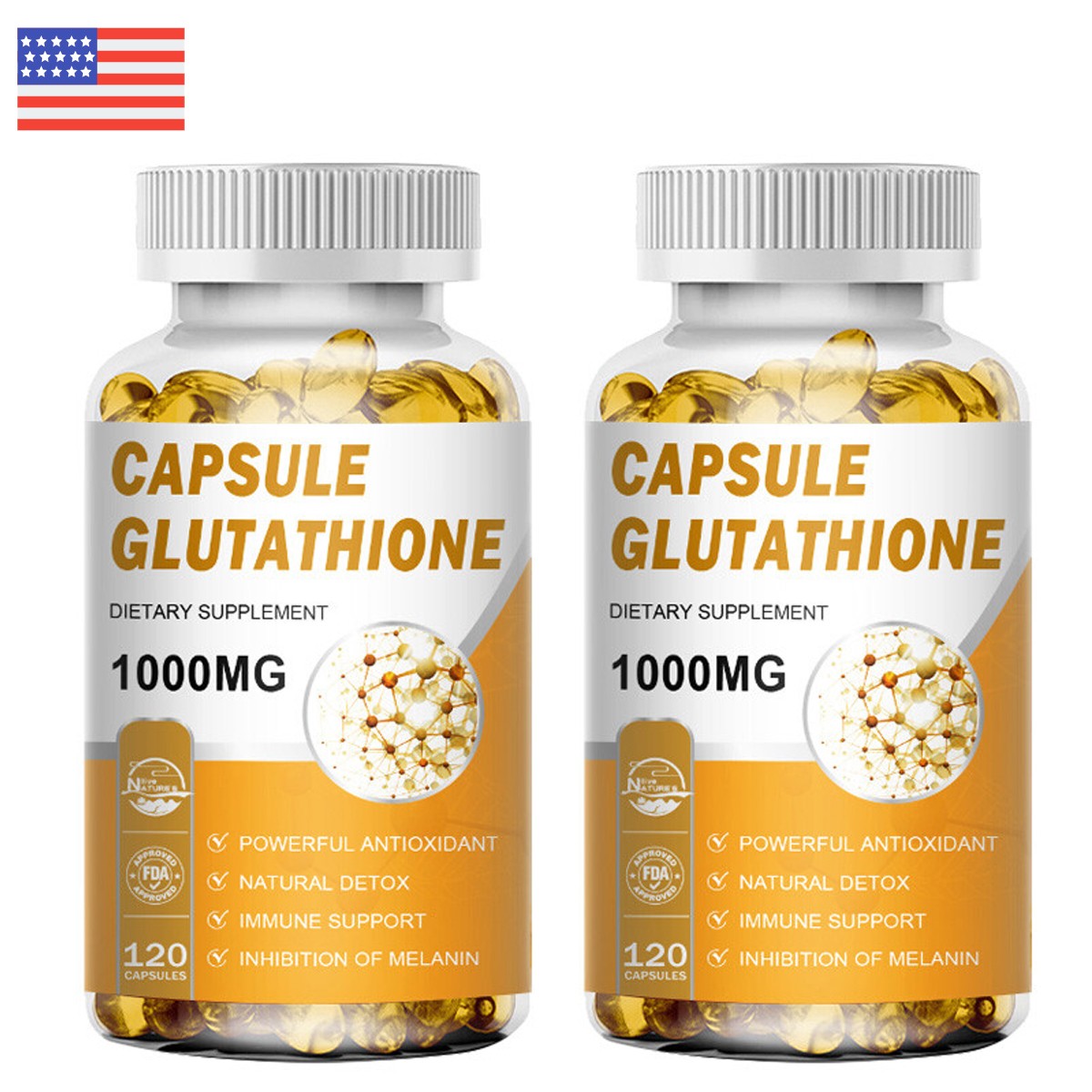 240 L-Glutathione Capsules 1000mg Natural Antioxidant Anti-Aging Skin Whitening