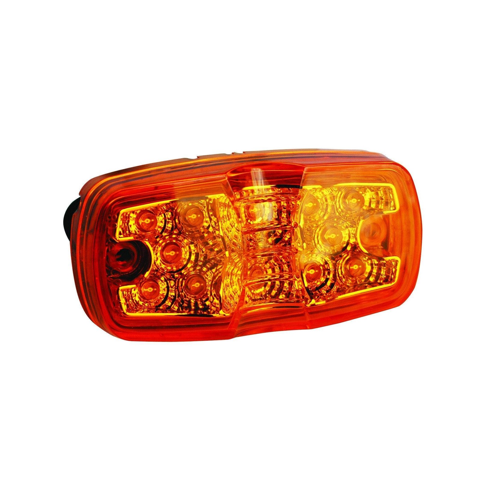 4"x2" Amber LED Light Double Bullseye for Trailer Side Marker - 12 LEDs