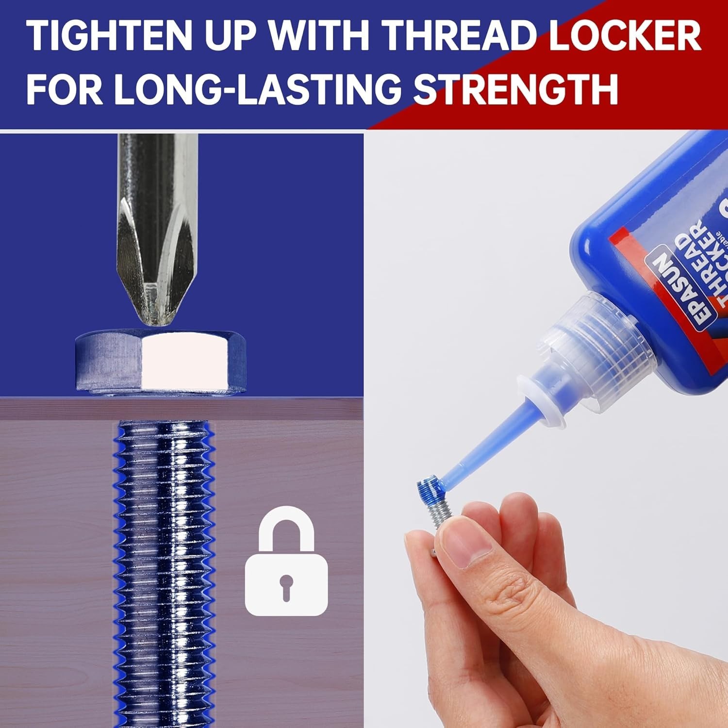 ThreadLocker 242 and 271, Thread Lock Medium and High Strength Lock Tight & Se..