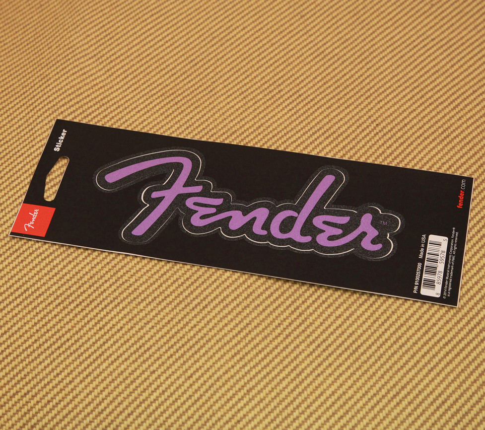 910-0257-000 Fender Guitar/Bass/Amp Logo Sticker Purple Glitter
