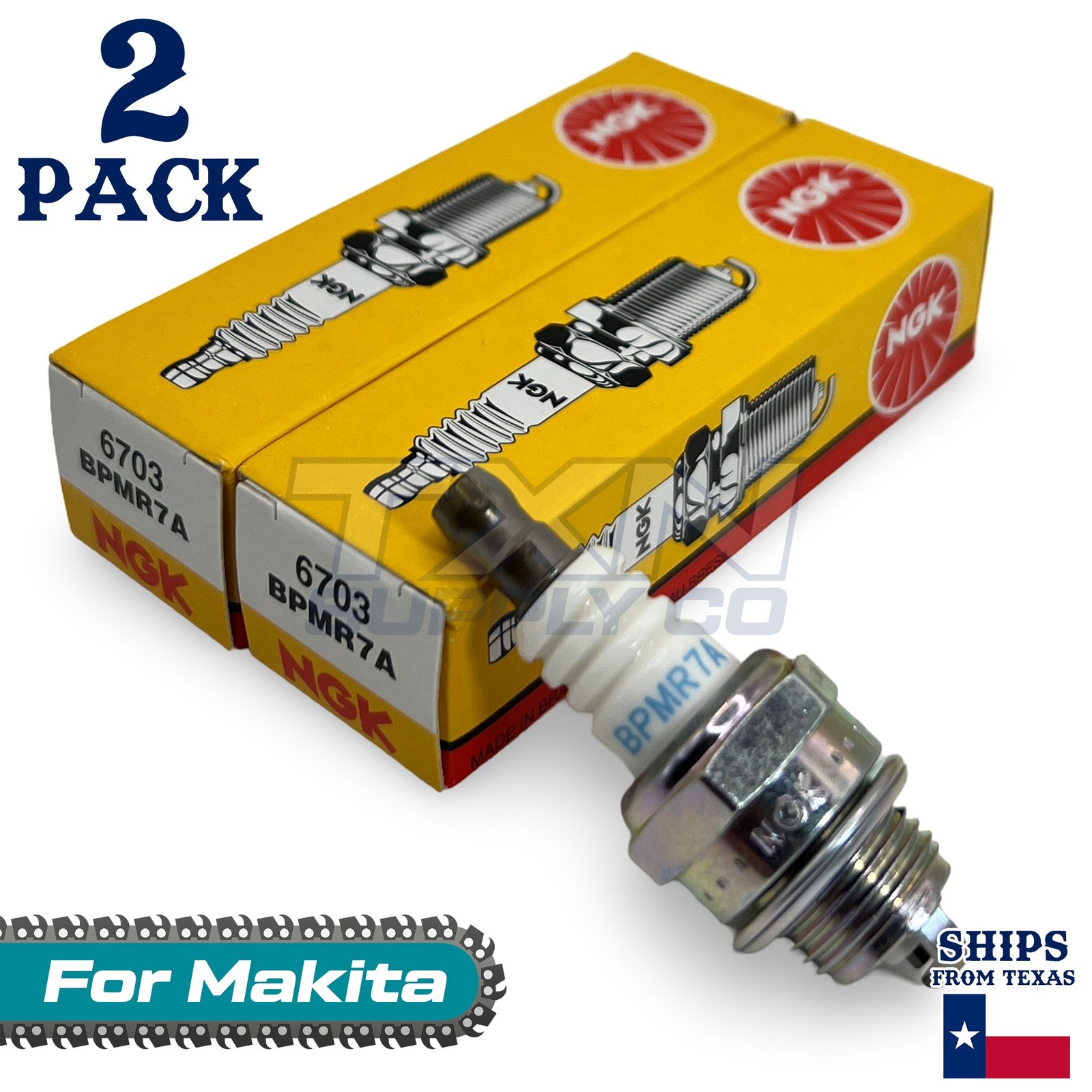 2 Pack NGK Spark Plug - For DCS232T Makita Chainsaw