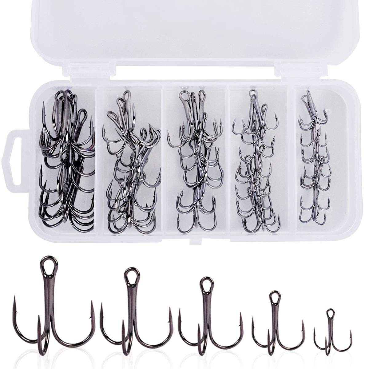 Treble Hooks Kit, Sharp Strong, Catfish Trout Lures, Silver