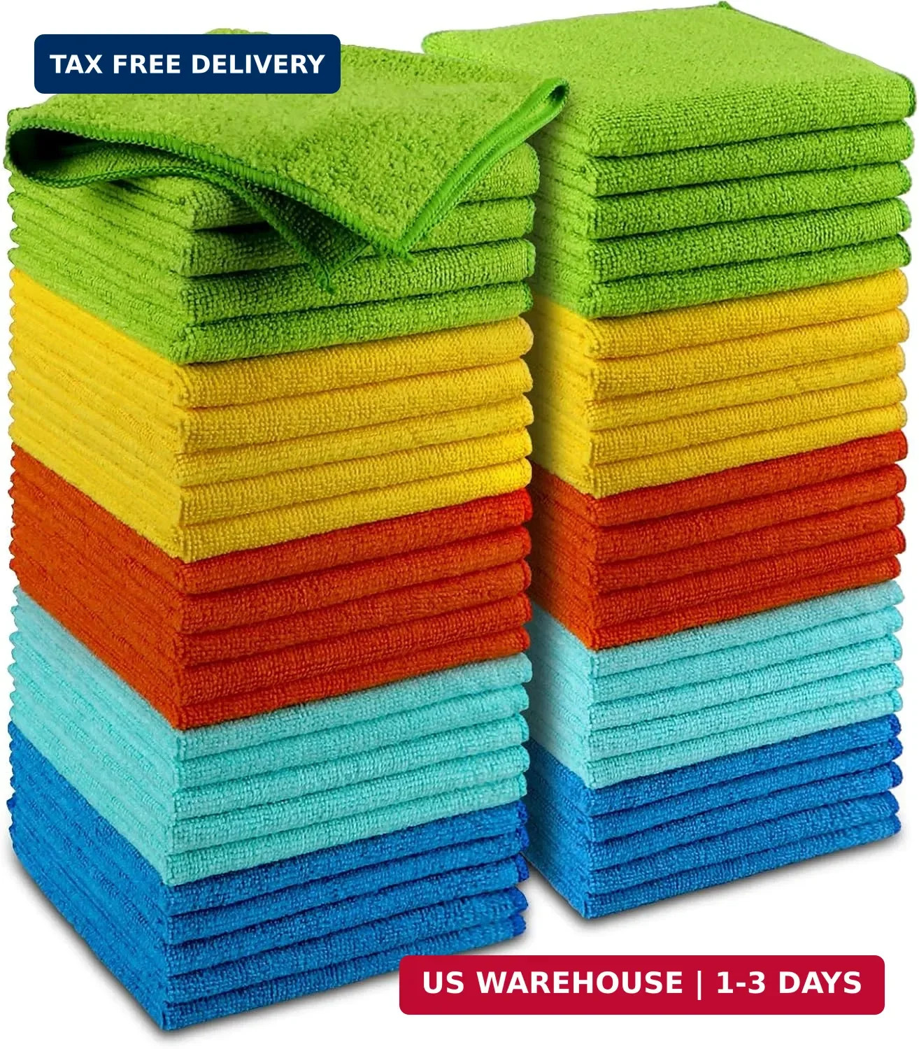AIDEA Microfiber Cleaning Cloth-50PK, Microfiber Towels for Cars, 12×12" | Premi