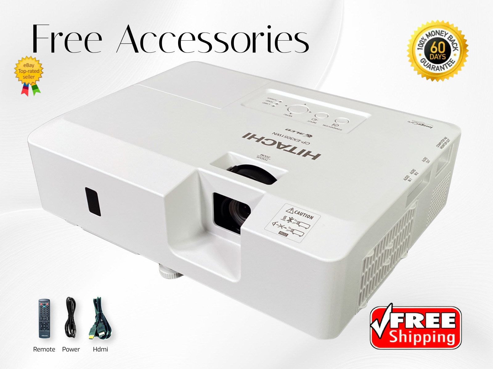 Hitachi CP-EX3051WN 3LCD Projector 3300 Lumens Image Optimizer 2160p 4K w/Kit ✅