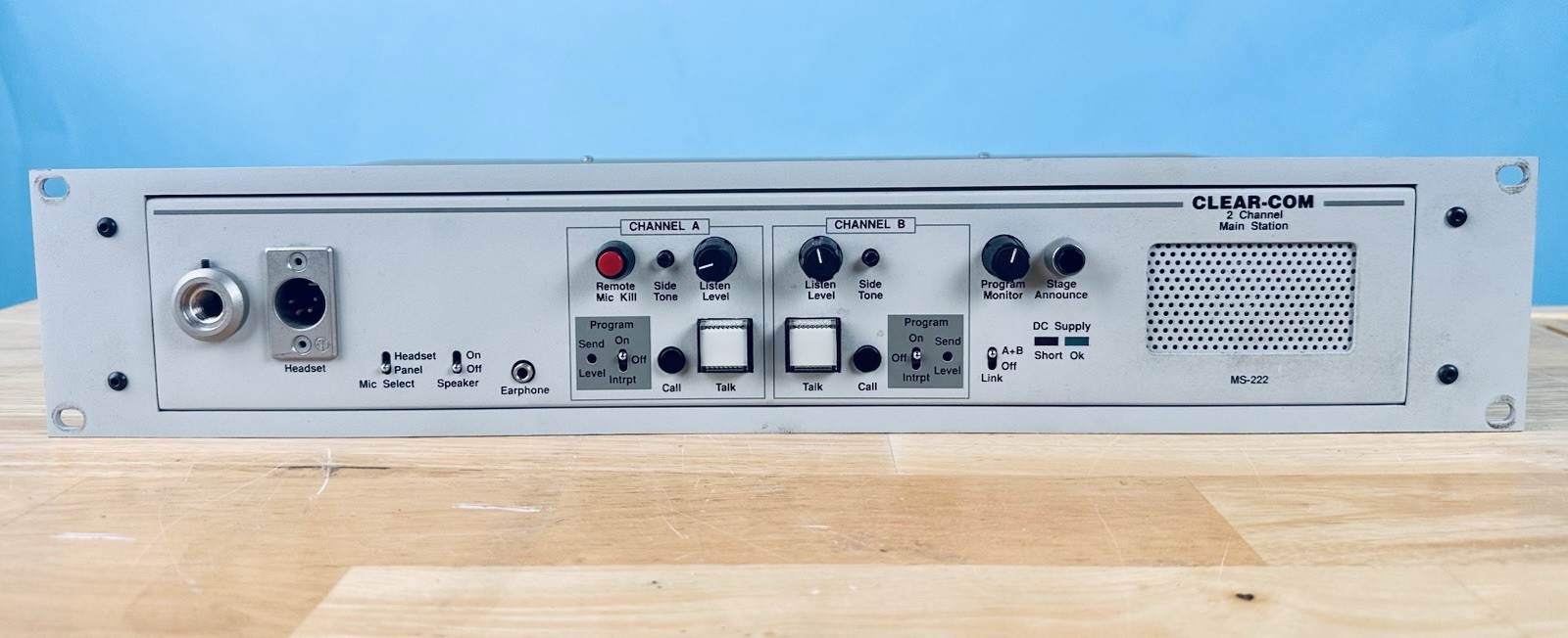 CLEAR -COM MS-222 2-Channel Rackmount Main Station | EX!