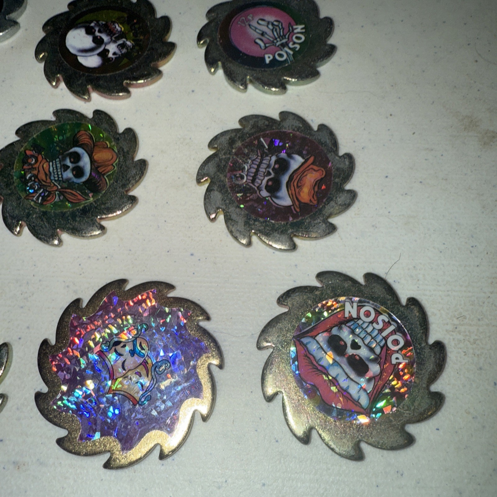 Pog Metal Slammer Saw Blade Lot Skull Skeleton Hologram Fish Basketball Choice