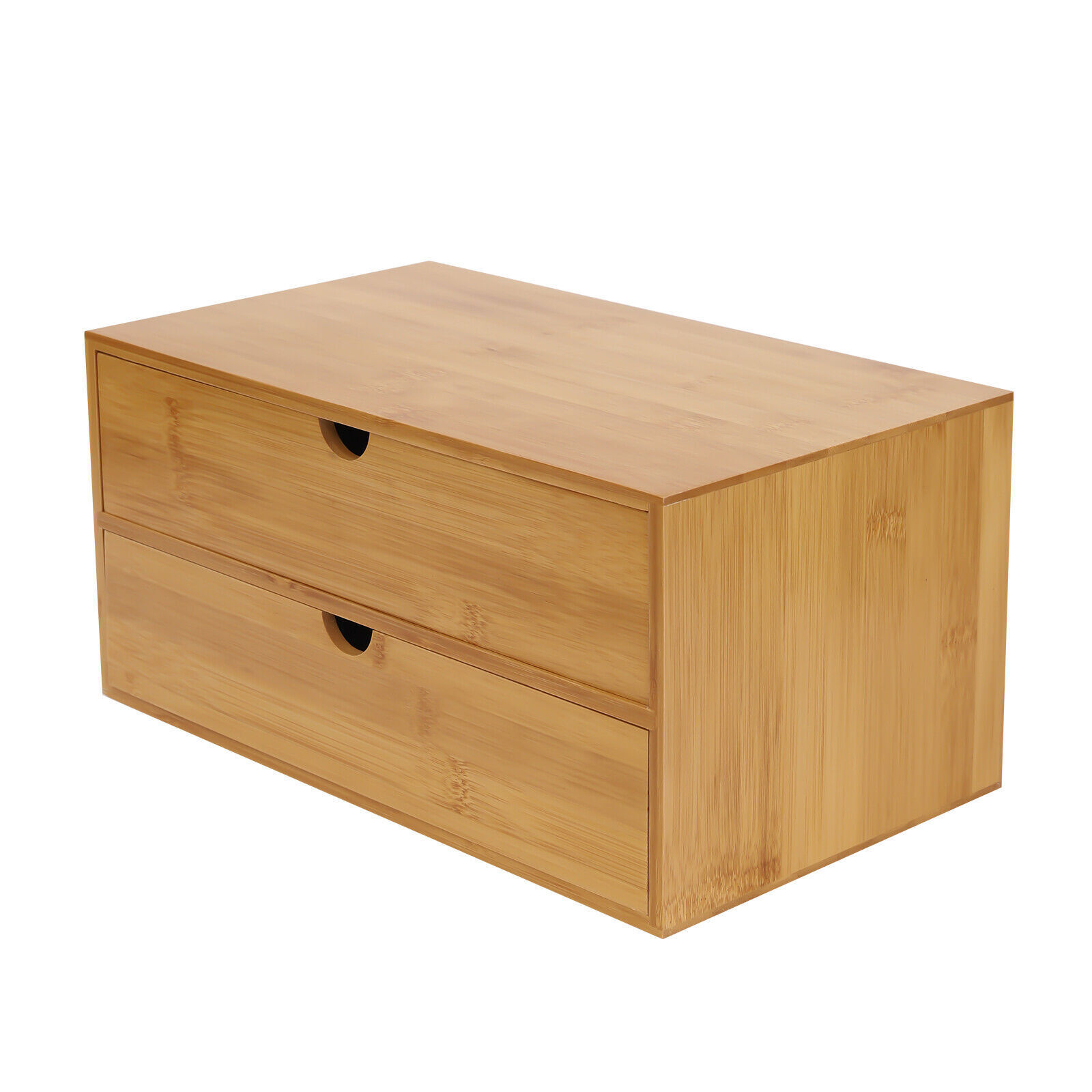 New Small Bamboo Desktop Organizer Storage Box with 2/3/4 Drawers, Simple Design