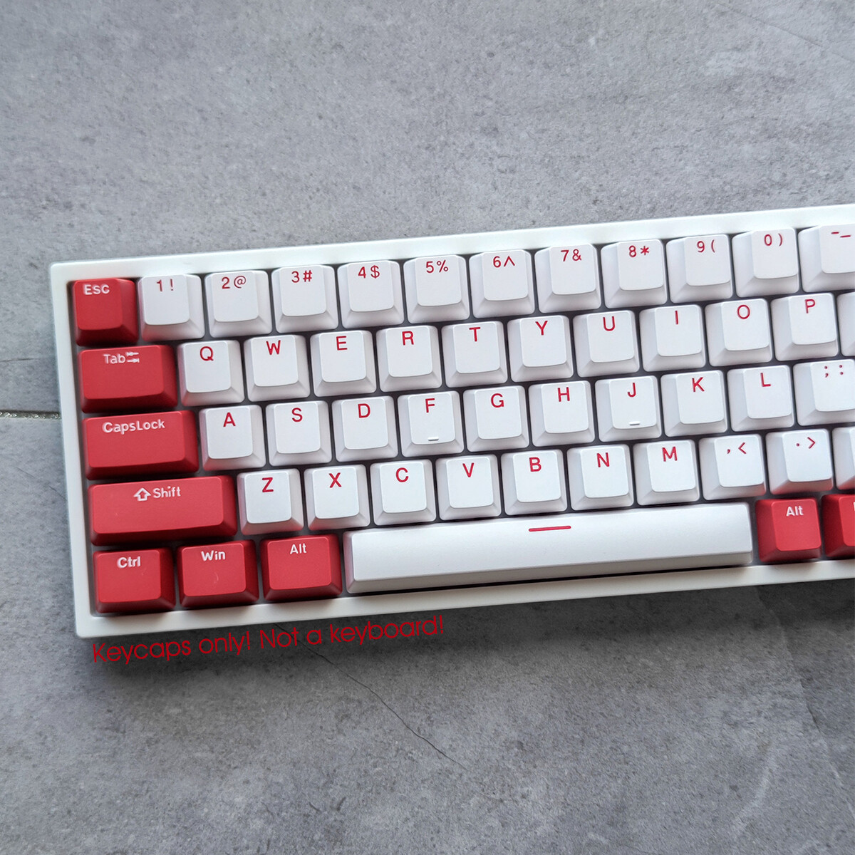 White Red Double Shot Keycaps Set OEM Profile for Cherry MX Mechanical Keyboards