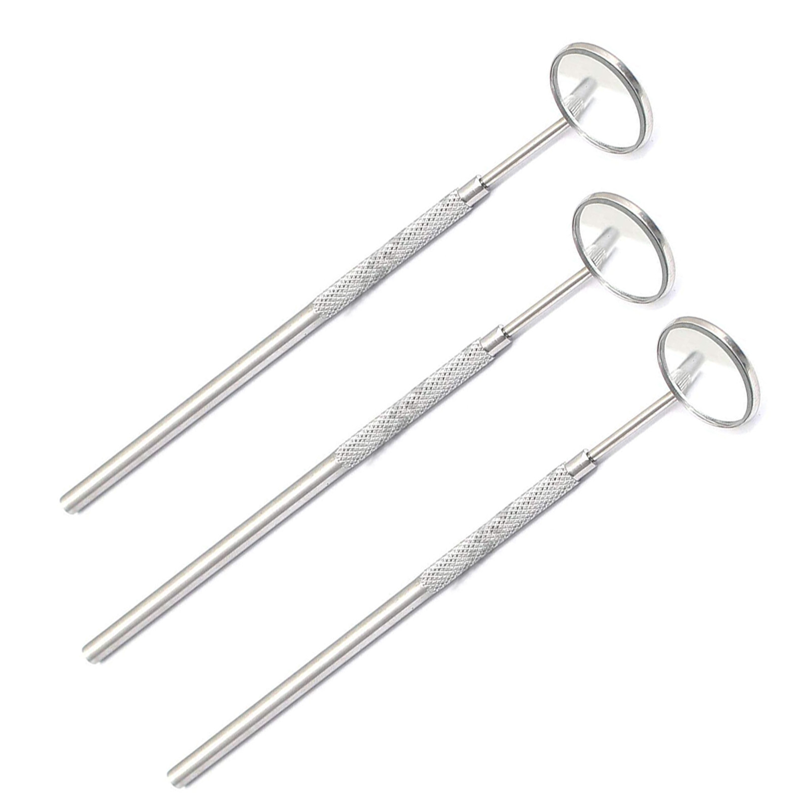 3 Dental Mirrors # 5 With Handle Stainless Steel Surgical Dental Instruments