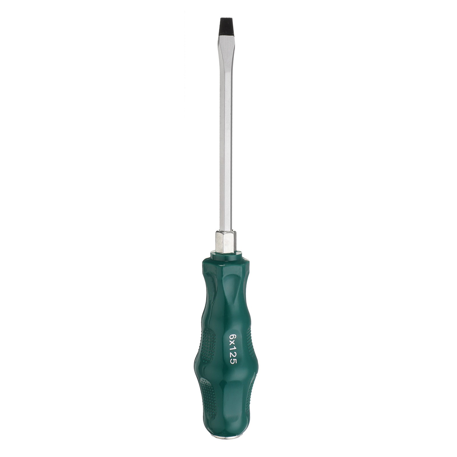 SL6 Flat Head Screwdriver 4.9" Magnetic Demolition Slotted  CR-V Green