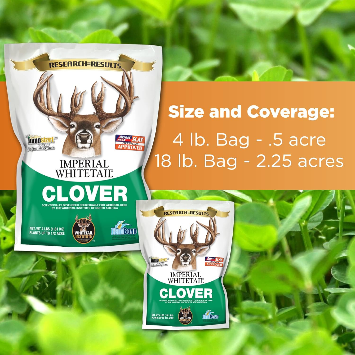 Imperial Clover Food Plot Seed (Spring and Fall Planting), 4-Pound (1/2 Acre)