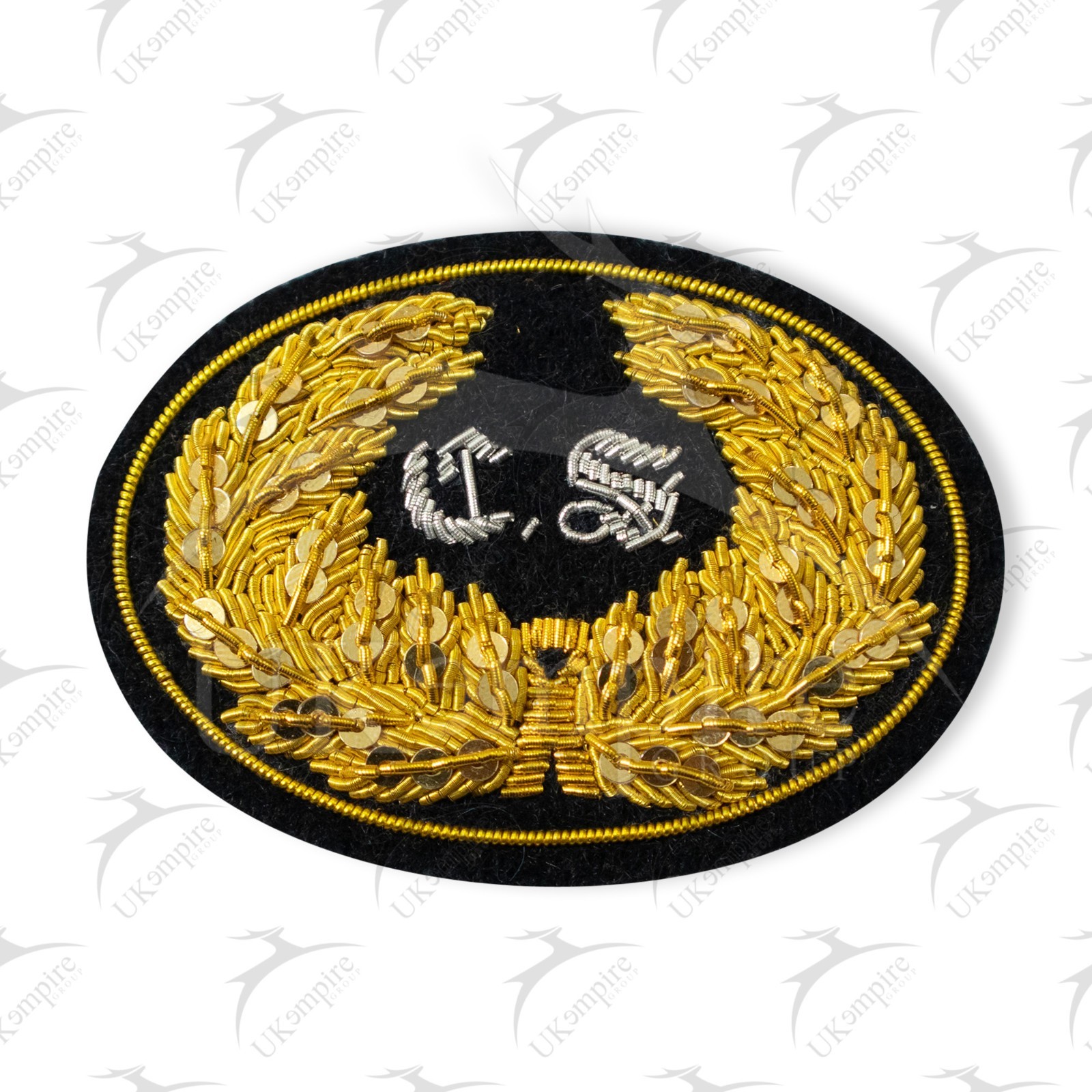 Civil War C.S Officers Hat Insignia Badge (Large) Gold Bullion Wire