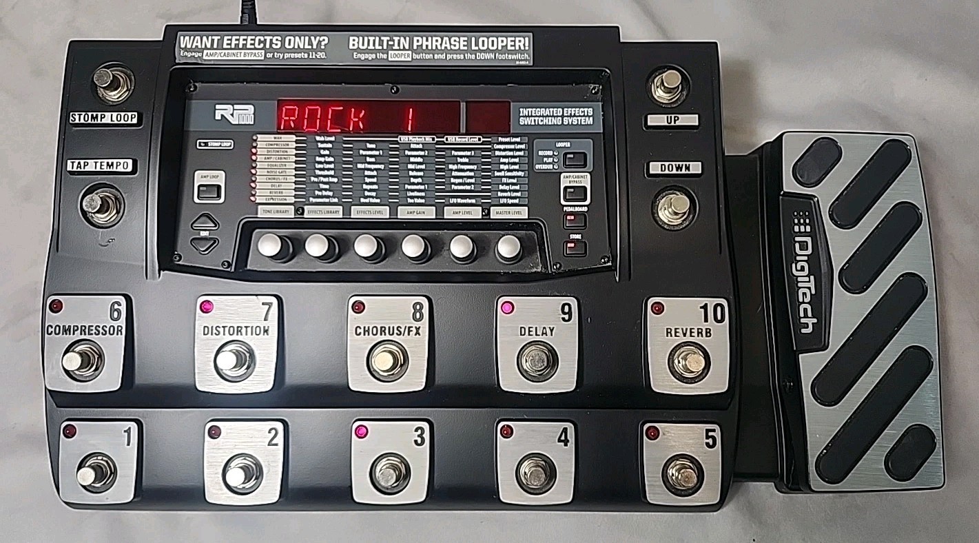 2008 DigiTech RP1000 Multi-Effects Guitar Pedal Switching System Tested Works