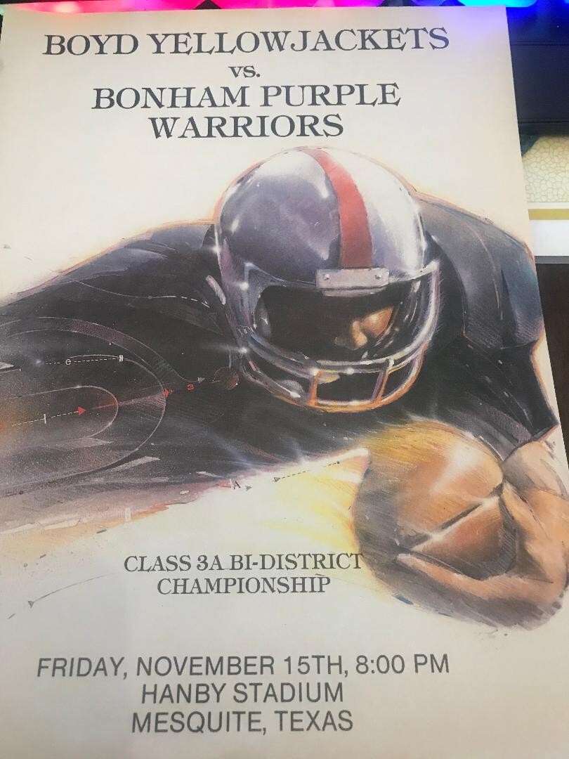 Boyd vs. Bohnam '91 Bi-District H.S. Football Playoff Game Program