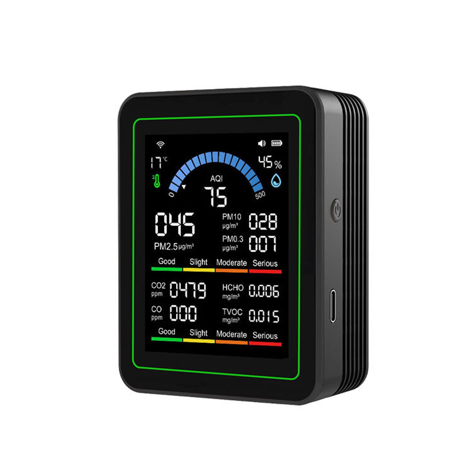 10-in-1 Air Quality Detector PM2.5 PM10 PM HCHO TVOC CO2 Formaldehyde Monitor
