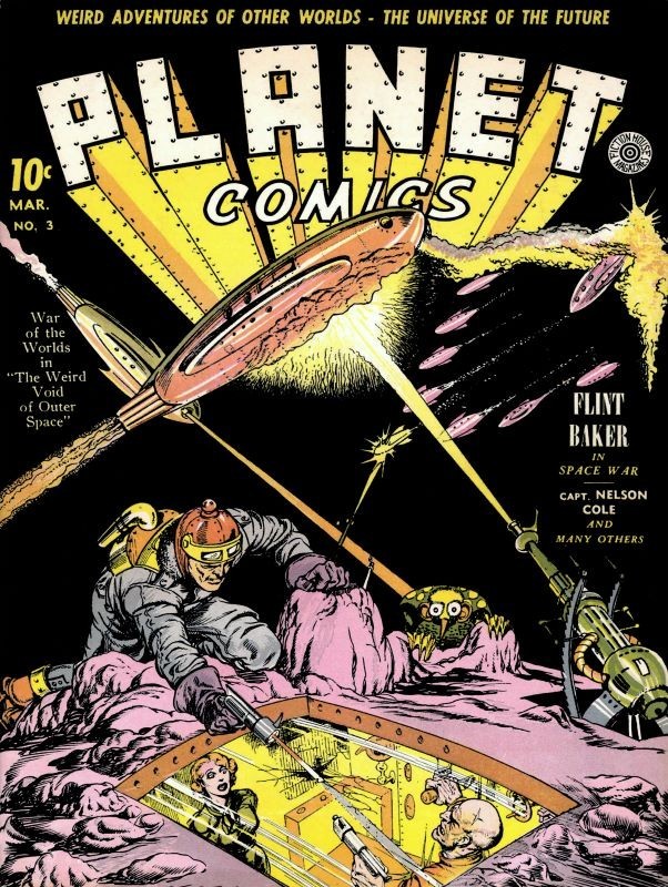 Planet Comics No. 3 Comic Book Theme NEW METAL SIGN: Science Fiction Art! 9x12"