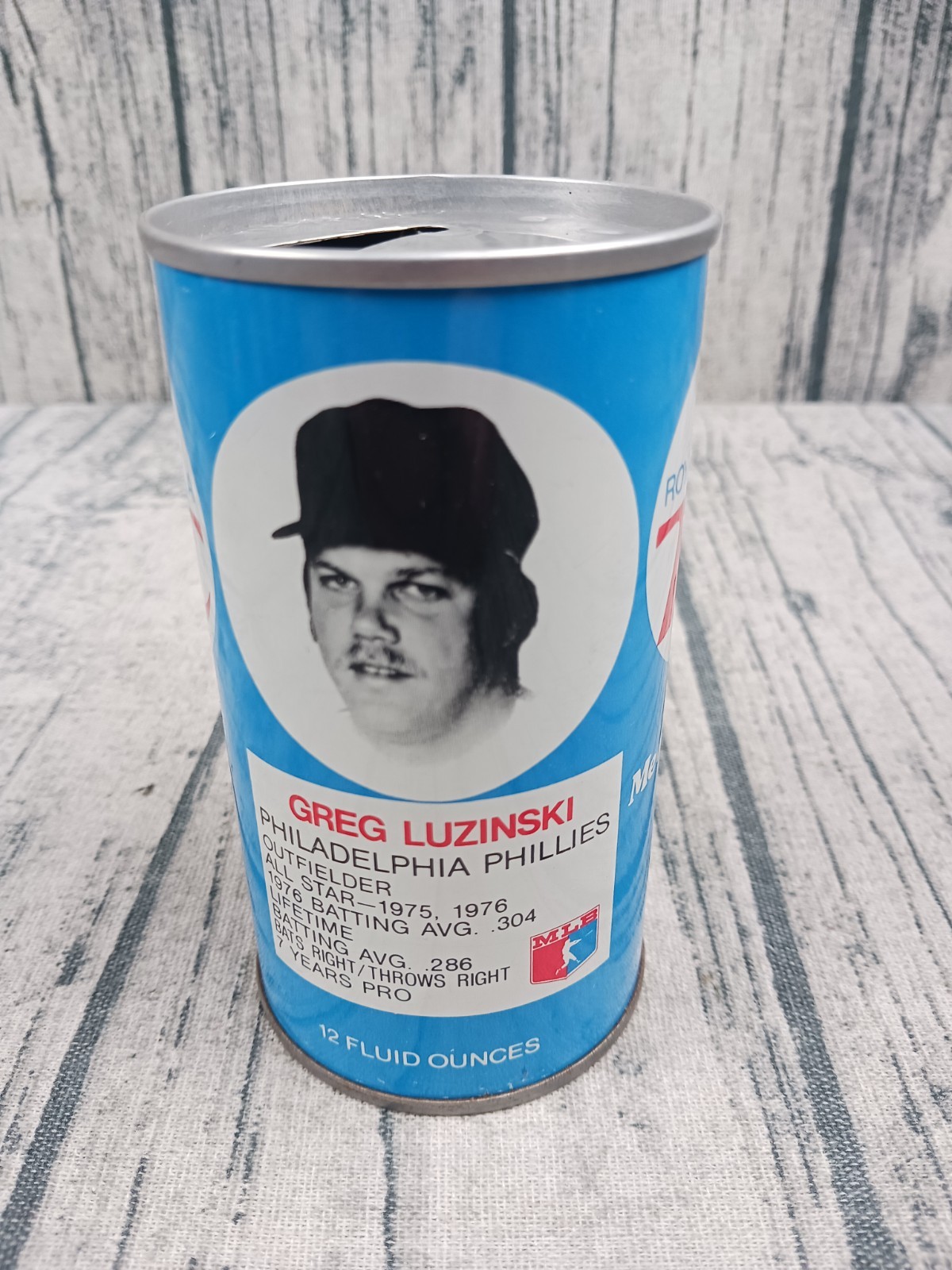 Greg Luzinski: Empty Royal Crown RC Cola 1978 Baseball Soda Can