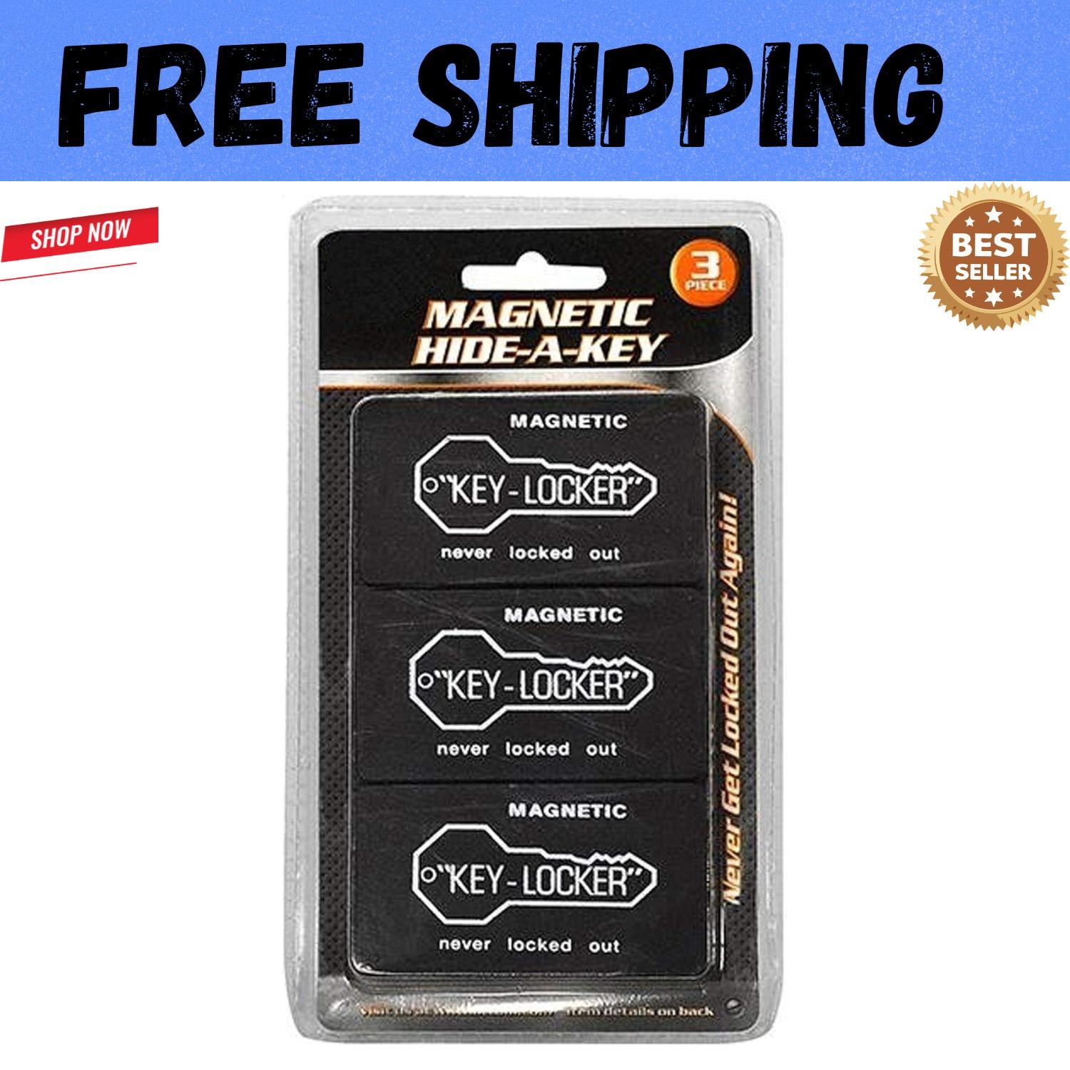3x Magnetic Key Case Holder Sticks to Car Hide a Spare Key Storage Safe Hideakey