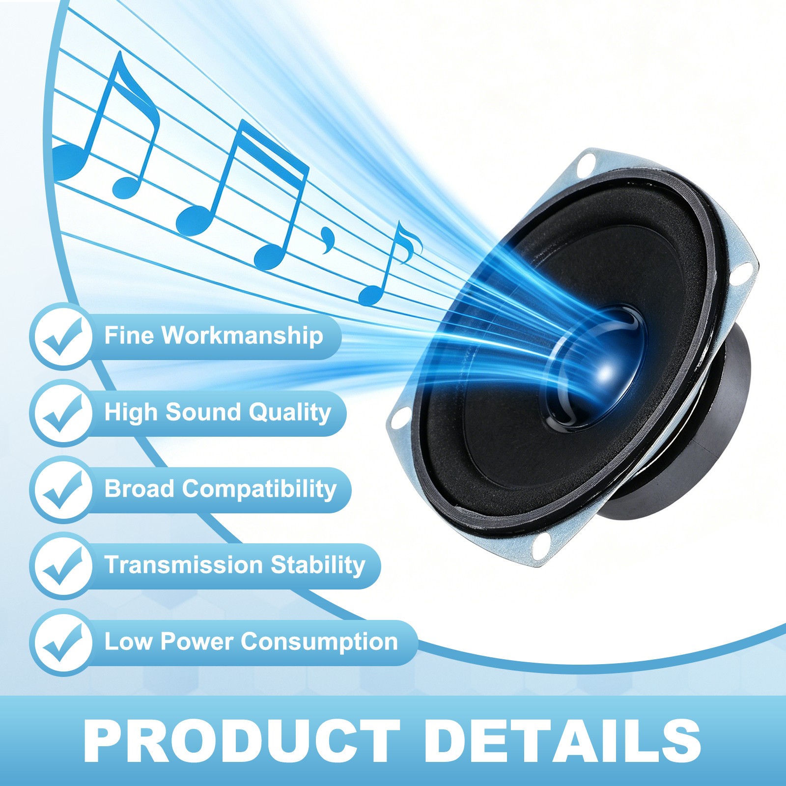 2Pcs 5W 4Ohm Small Speakers Square Micro External Magnet Speaker 45mm Black