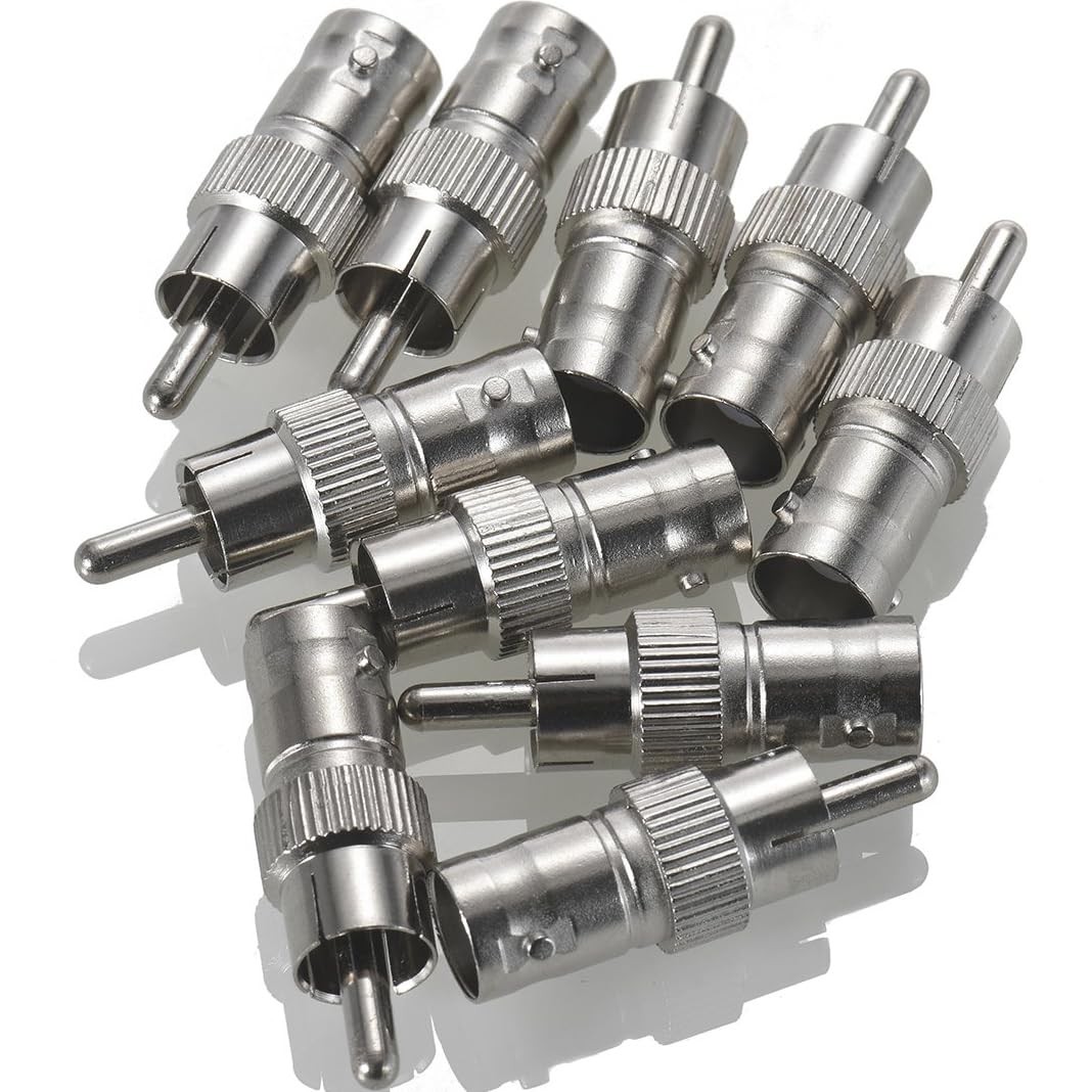 Warmstor 10 Pack BNC Female Jack to 1.38'' x 0.39'', 10 Pack,Nickel Plated