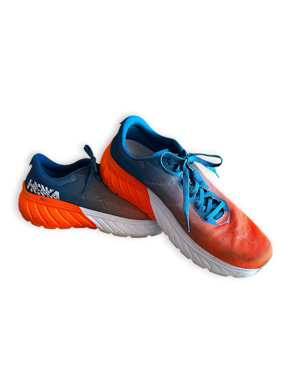HOKA ONE ONE Mach 2 Men's Orange Blue Running Shoes Breathable Lightweight