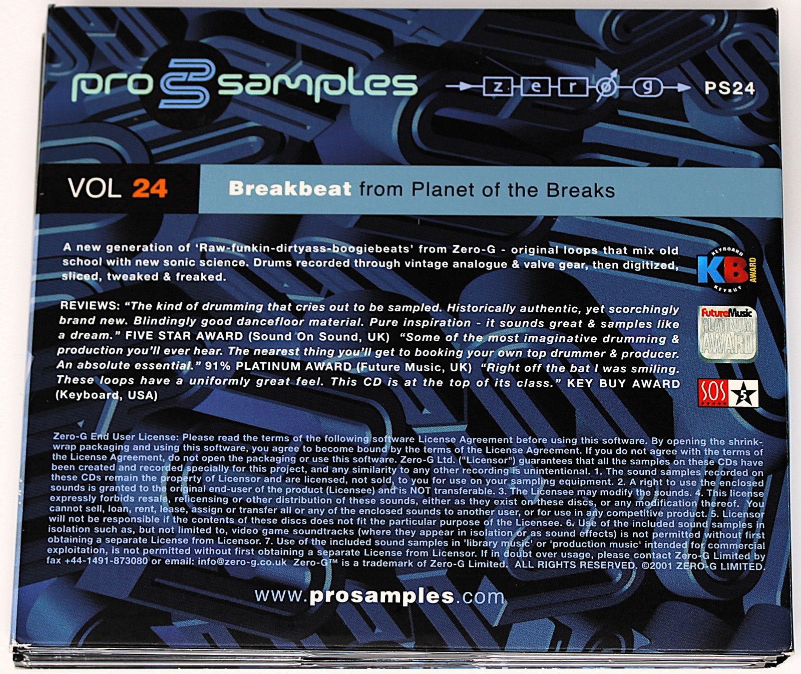 Zero-G Pro Samples 24 Breakbeat Sample Library/Sound Library/Sampling Double CD
