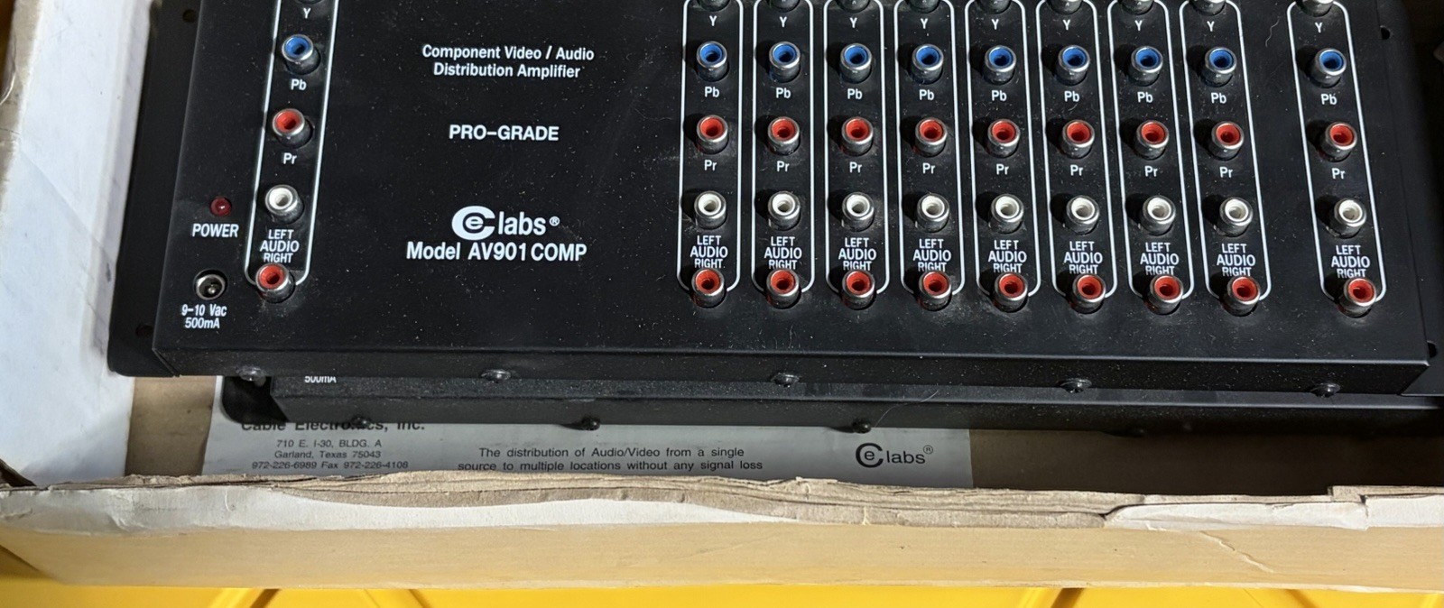 2 Celabs Digital HDTV A/V Distribution Amplifier AV901COMP, Pro Grade B11