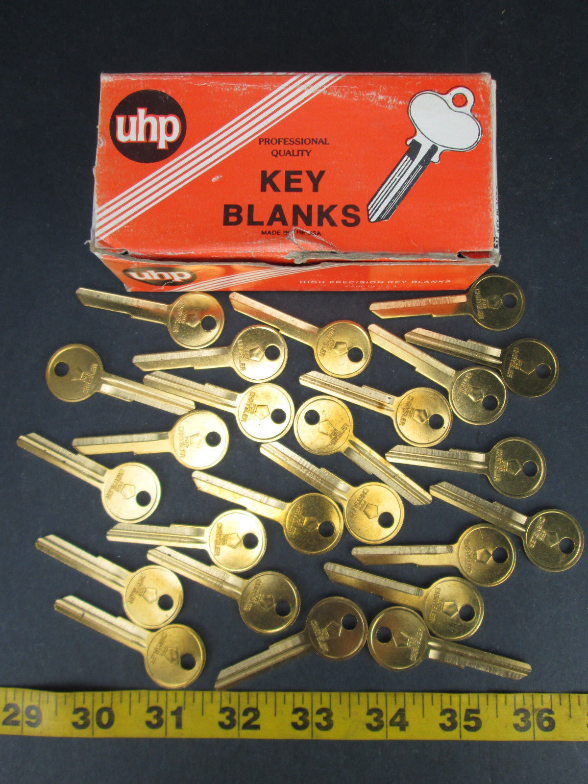 Lot of 24 Brass Curtis Key Blanks Model No. Y149 Chrysler New Old Stock SKUGGS