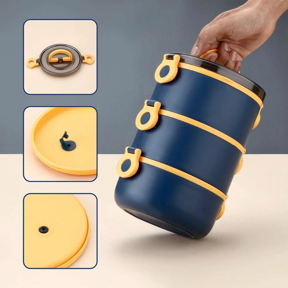 Lunch Box 2000ML 3-Tier Stackable