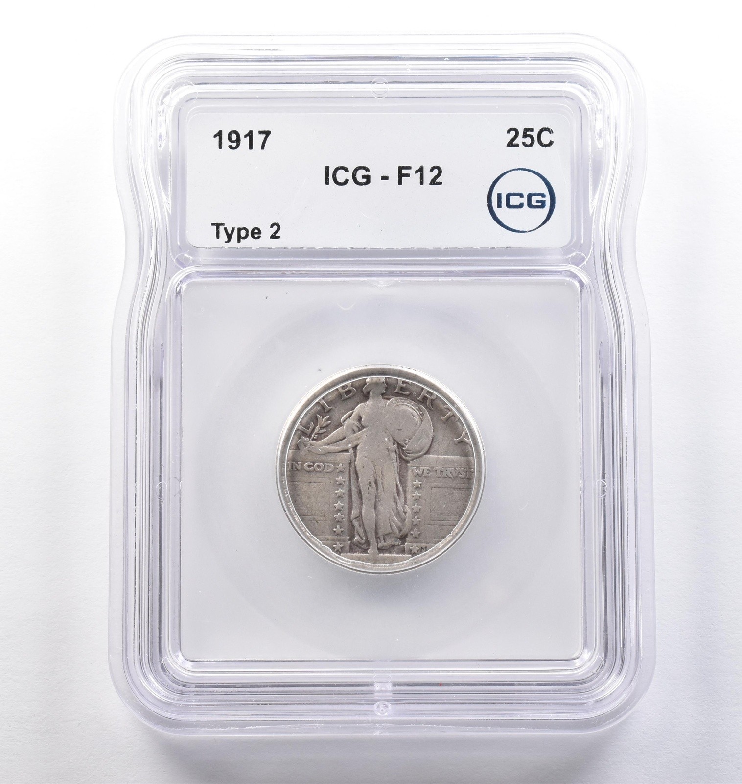 1917 Standing Liberty Quarter Type 2 F12 ICG *3775