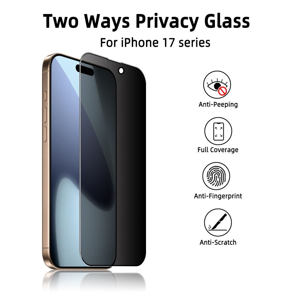Privacy Tempered Glass Screen Protector For iPhone 17 16 15 14 Pro Max HD