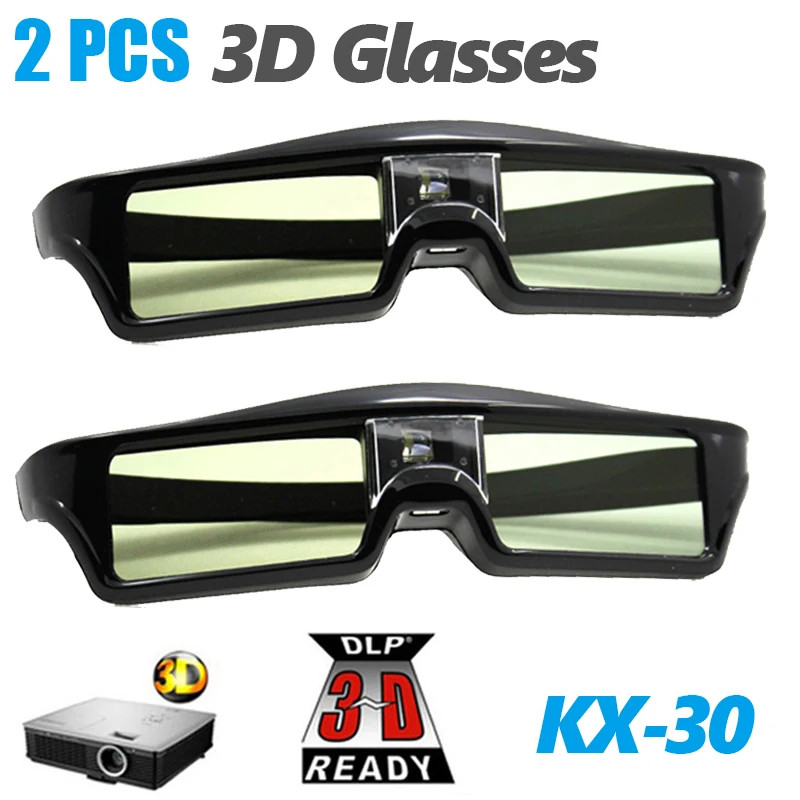 2PCS 3D Glasses DLP-LINK Active Shutter Universal for Xgimi Z4X(H1/Z5 Optoma Sha