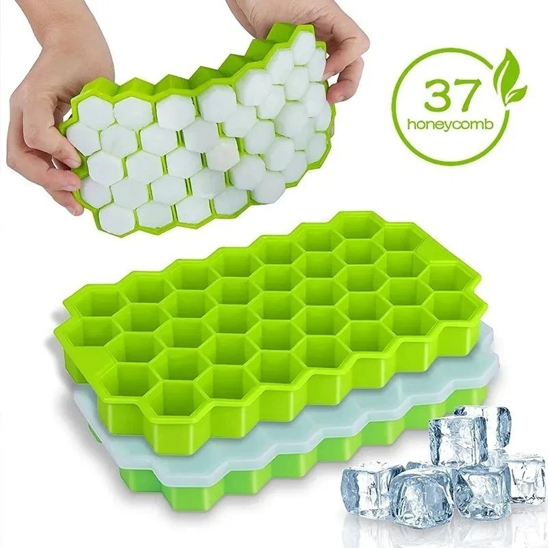Honeycomb Ice Cube Tray 37 Grid Silicone Ice Mold DIY Freezer Maker