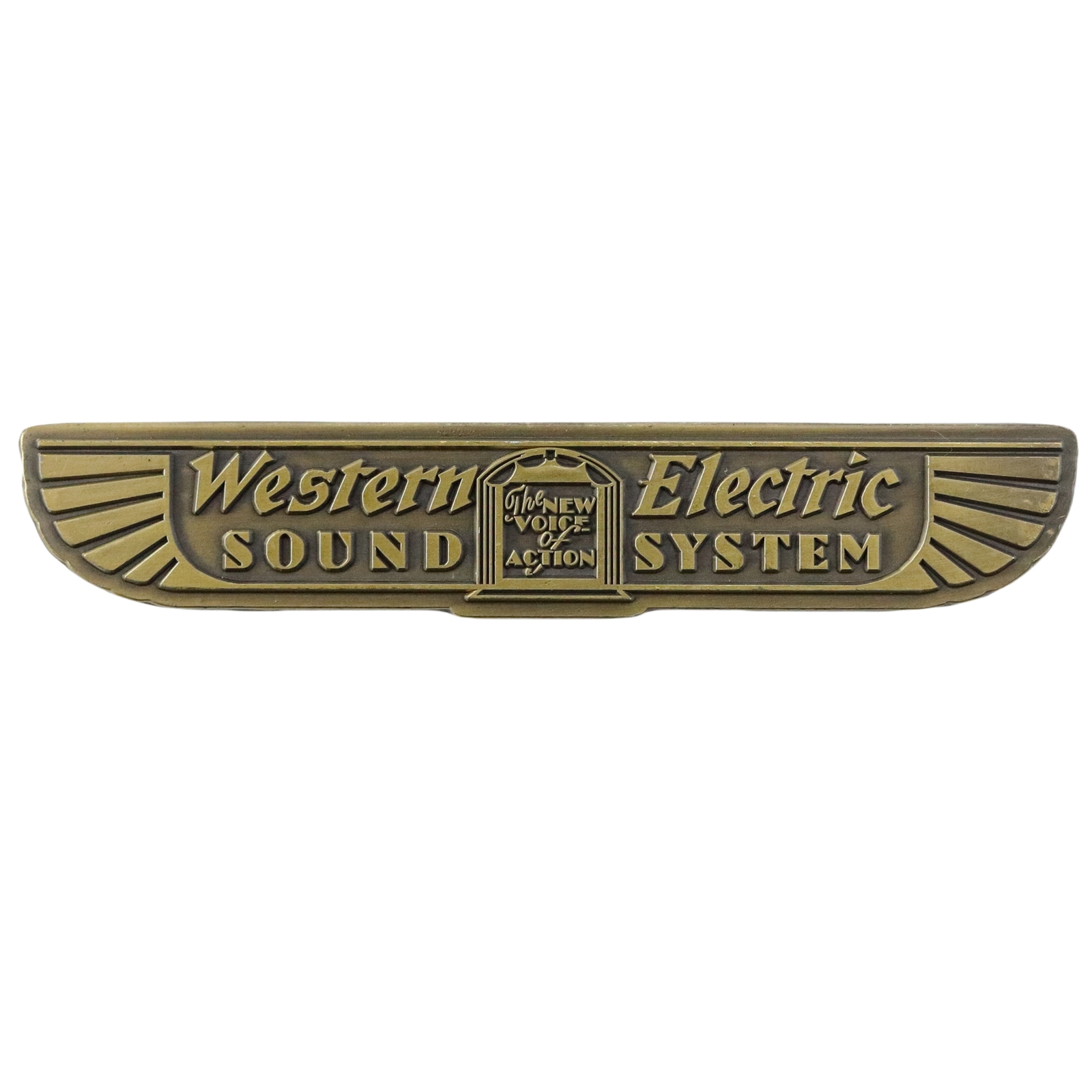 Western Electric copper logo badge replacement piece 98mm(3.86")X18.5mm(0.72")