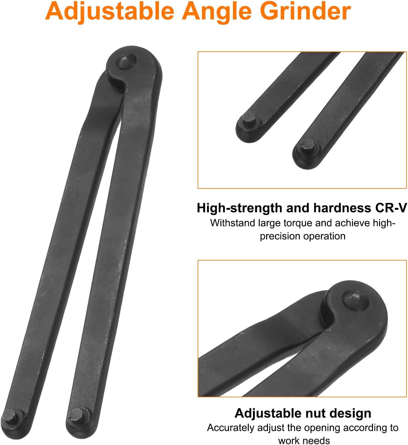 Universal Adjustable Angle Grinder Wrench 2" Span Diameter CR-V