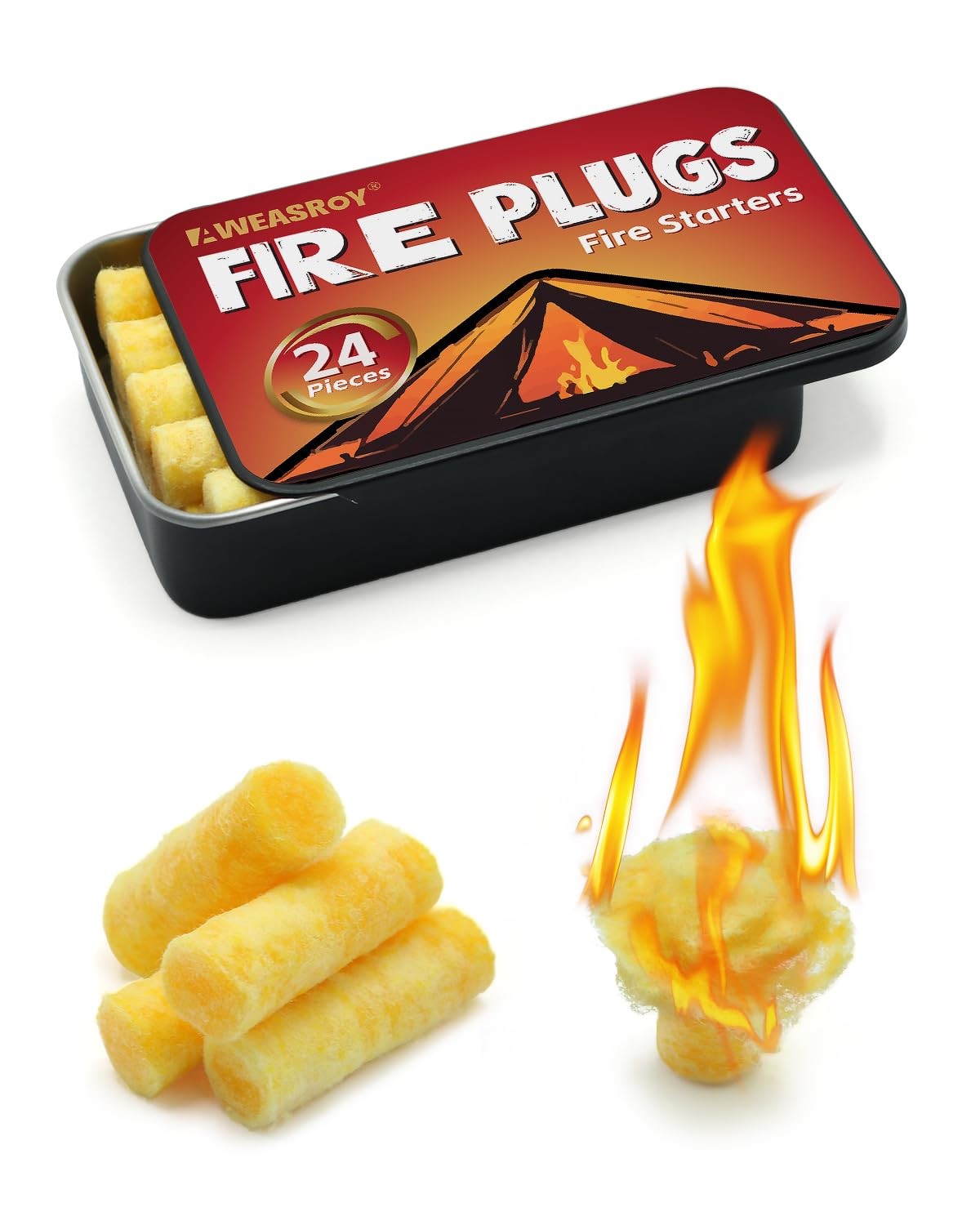 AWEASROY Fire Plugs Starters - Windproof Starter for 24, Yellow