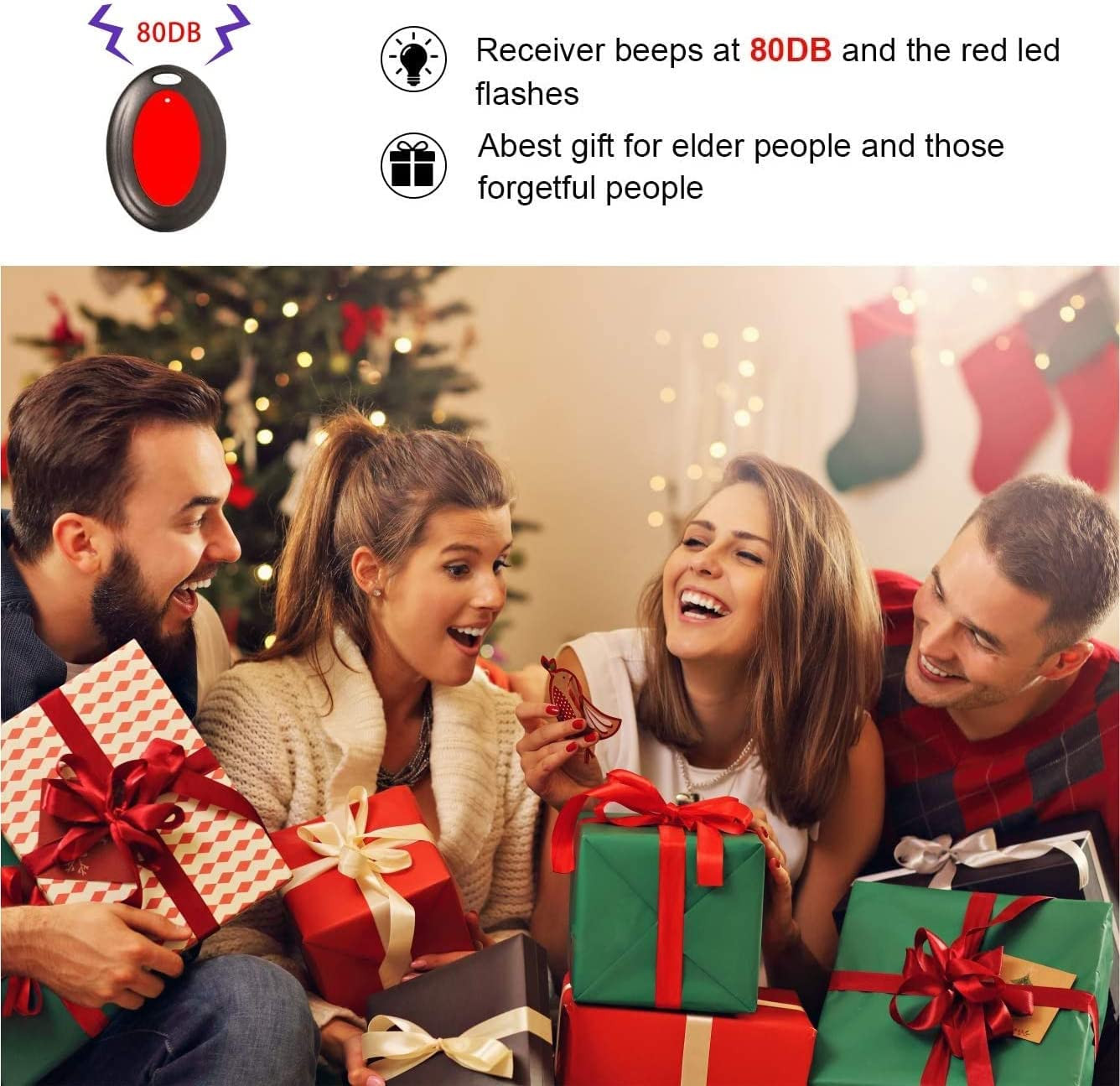 Key Finder, 80Db+ RF Item Locator Tags with 131Ft. Working Range, Wireless Remot